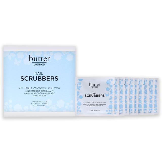 I0121342 Nail Scrubbers 2-in-1 Prep & Lacquer Remover Wipes - 10 Count