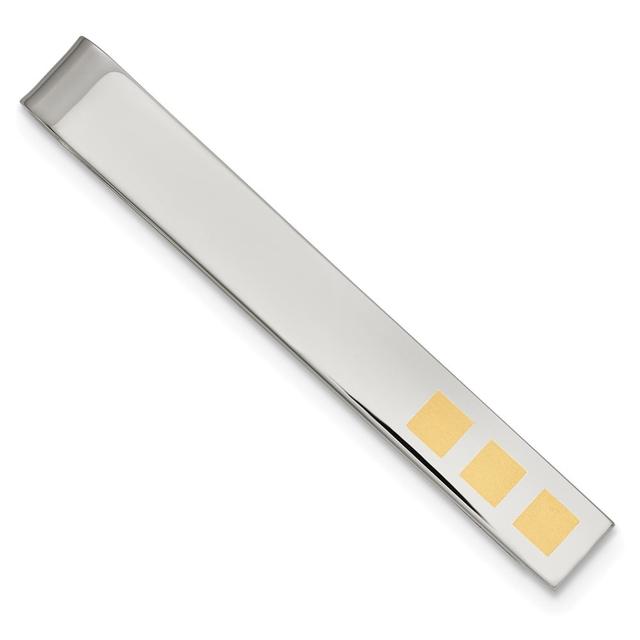 Stainless Steel Yellow IP-Plated Tie Bar