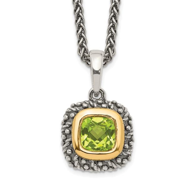 Sterling Silver with 14K Peridot Necklace