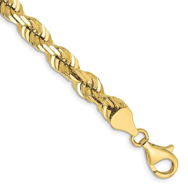 10K Yellow Gold 9 in. 6.5 mm Diamond-Cut Rope Chain