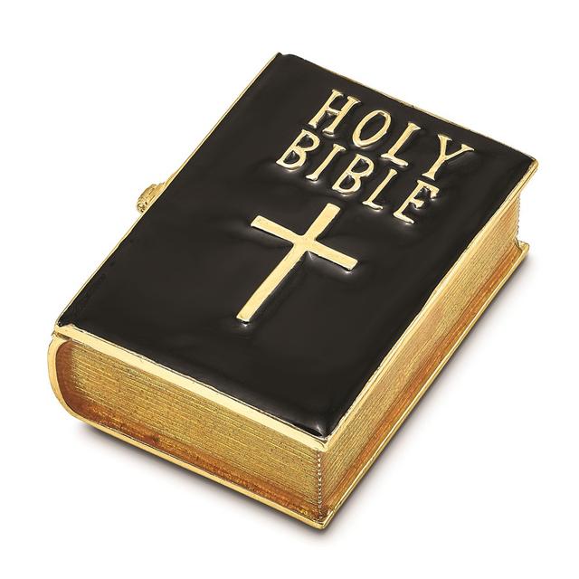 Bejeweled Devotion Black Bible Trinket Box