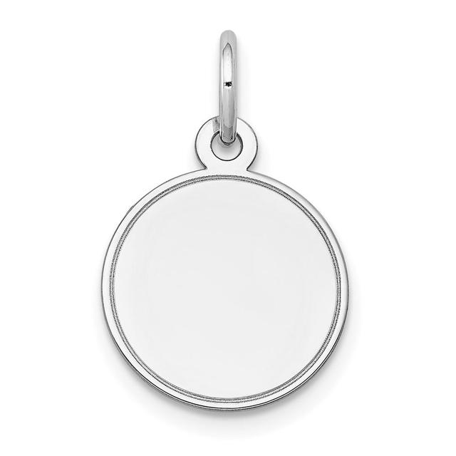XWM144-18 14K White Gold Plain 0.018 Gauge Round Engravable Disc Charm
