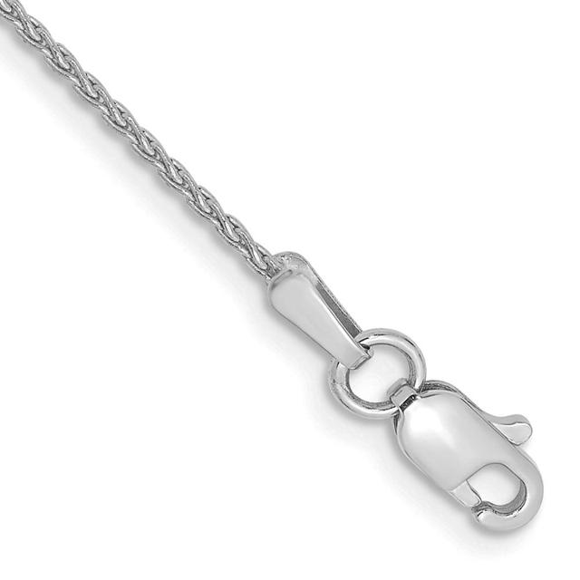 1.2 mm 14K White Gold Parisian Wheat Chain