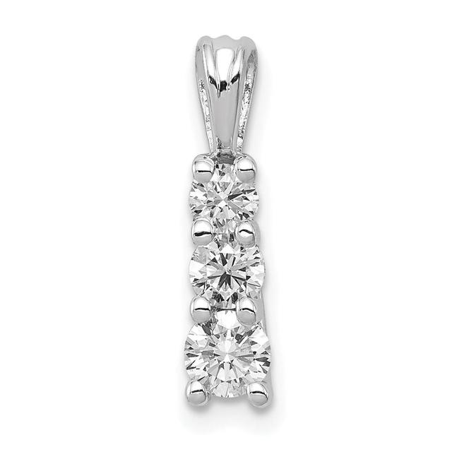 14K White Gold Small Three Stone Pendant Mounting