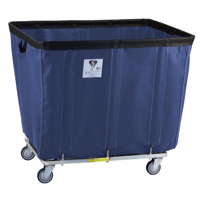 420SO2 Plus 2-ANTI-NVY 20 Bushel protective Vinyl Basket Truck&#44; 2 Rigid 2 Swivel Casters&#44; Navy - 49 x 33.5 x 39.25 in.