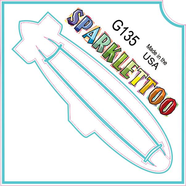 G135-2 1.5 x 2.3 x 2.3 in. 2-Ply Zeppelin Design Glitter Tattoo - Pack of 100