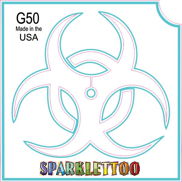 G50 2 x 2 in. 3 Ply Tribal Toxic Design Glitter Tattoo, Pack of 100