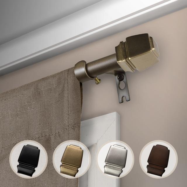 0.625 in. Dia. Nona Curtain Rod&#44; Antique Gold - 48-84 in.