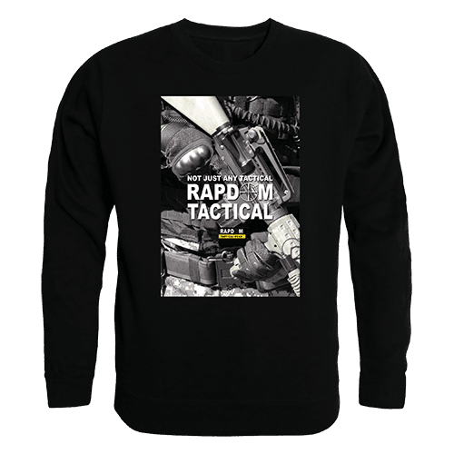 Rapdom2 Graphic Crew Neck Sweatshirt&#44; Black - Large