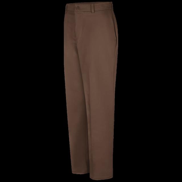PC20BN-48-36U Mens Wrinkle-Resistant Cotton Work Pant, Brown - 48 in. Waist - 36 in. Unhemmed Inseam