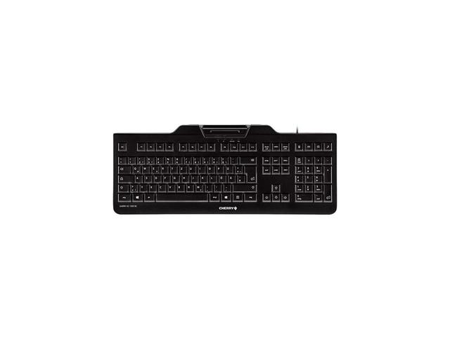 104 Normal Keys USB Wired Keyboard with PCSC-EMV Smart Card Reader, Black