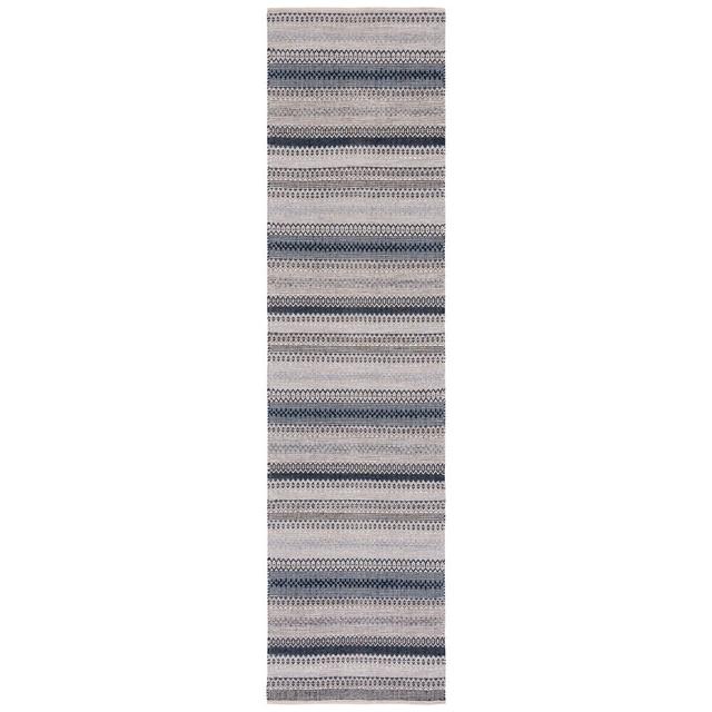 KLM475Z-8 8 x 10 ft. Kilim Flat Weave Rectangle Rug&#44; Grey & Black