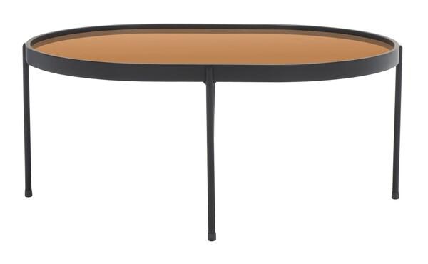 COF4218A Emmerich Mirrored Coffee Table&#44; Rose Gold & Black