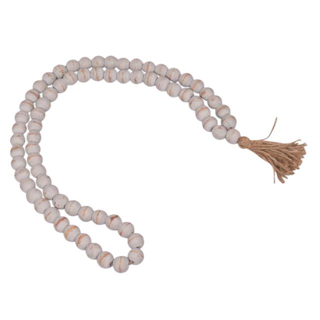 24 in. Wood Bead Garland&#44; Antique Gray