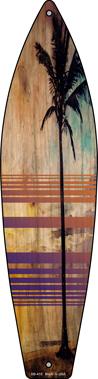SB-415 17 x 4.5 in. Tall Palm Tree Novelty Metal Surfboard Sign