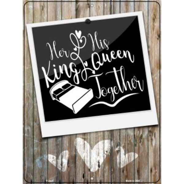 P-2625 9 x 12 in. King Queen Together Novelty Metal Parking Sign