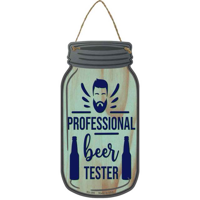 MJ-280 4 x 8 in. Professioal Beer Tester Novelty Metal Mason Jar Sign