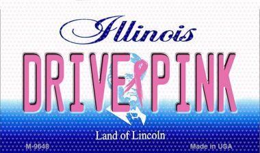 M-9648 Drive Pink Illinois Novelty Metal Magnet - 3.5 x 2 in.