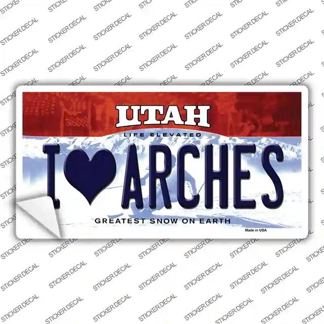 LP-10235s-S I Love Arches Utah Novelty Sticker Decal, Small