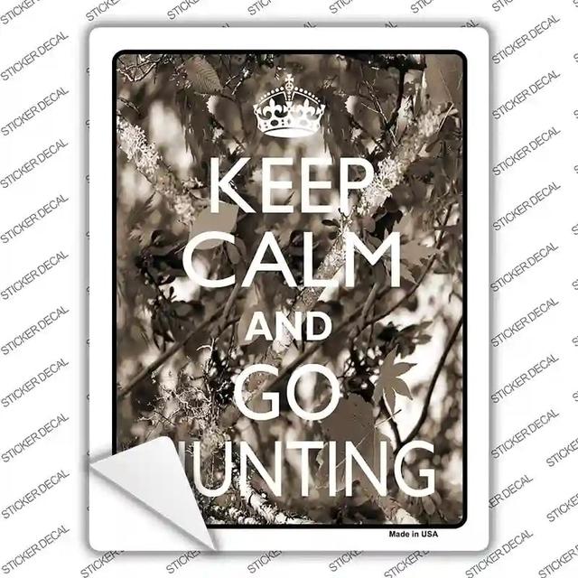 P-2286s-S Keep Calm Go Hunting Novelty Rectangle Sticker Decal, Small