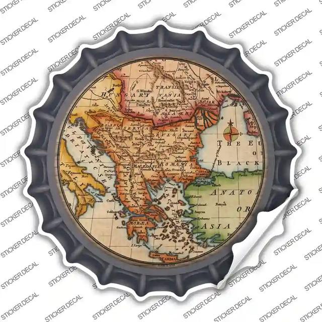 BC-1621s-S Former Yugoslavia Map Novelty Bottle Cap Sticker Decal, Small