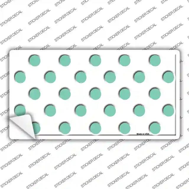 LP-2986s-S Mint White Polka Dot Novelty Sticker Decal, Small