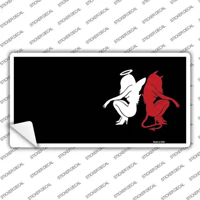 LP-4194s-S Angel Devil Offset Novelty Sticker Decal, Small