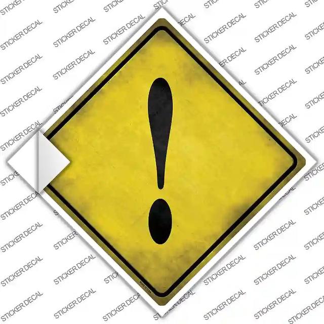 CX-292s-S Exclamation Point Xing Novelty Diamond Sticker Decal, Small