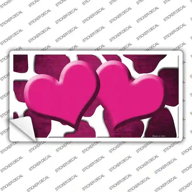 LP-7042s-S Pink White Hearts Giraffe Oil Rubbed Novelty Sticker Decal, Small