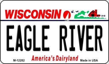 M-12282 3.5 x 2 in. Wisconsin Eagle River Novelty Metal Magnet