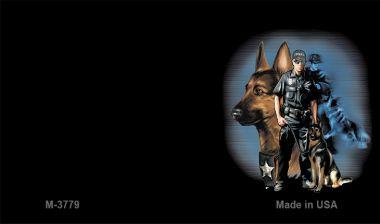 M-3779 3.5 x 2 in. Police Dog Offset Novelty Metal Magnet