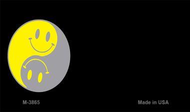 M-3865 3.5 x 2 in. Yin Yang Smiley Offset Novelty Metal Magnet