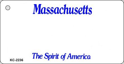 KC-2236 1.5 x 3 in. Massachusetts State Background Blank Novelty Metal Key Chain