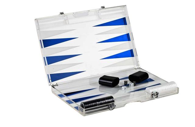 Infinity Lucite Backgammon Set  Blue-