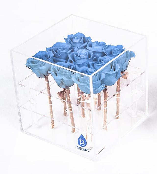 PR9BE Preserved Roses, Blue - 9 Count