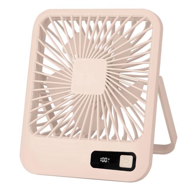 Portable Rechargeable Mini Fan: LCD Display&#44; Adjustable Speed&#44; Strong Airflow