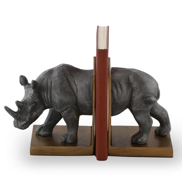 7.5 x 7.5 x 5 in. Rhino Bookends, Aluminum