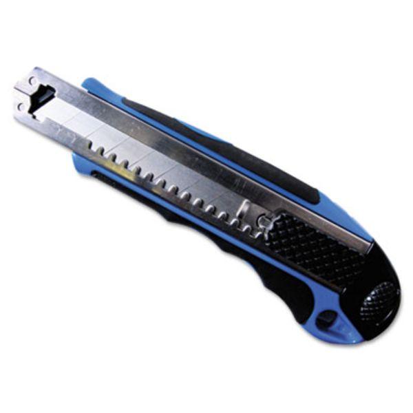 Heavy-Duty Snap Blade Utility Knife - Four 8-Point Blades, Retractable, Blue