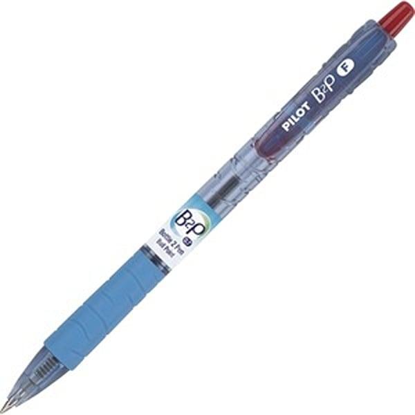 0.7 mm Recycled B2P Retractable Ballpoint Pen, Red - Pack of 12