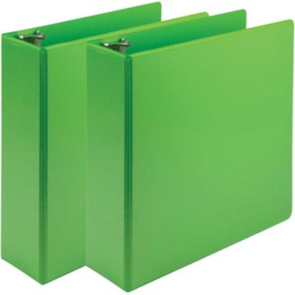 3 in. Earths Choice Plant-Based Durable 3 Ring View Binders&#44; Lime Green - Pack of 2