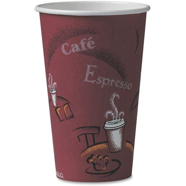 SCC316SI0041CT 16 oz Solo Bistro Design Disposable Paper Cups