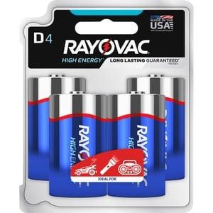 RAY8134TK Hi Energy Alkaline D Batteries - Pack of 4