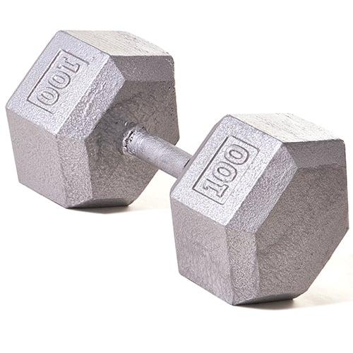 Hex Dumbbell with Straight Handle, 100 lbs