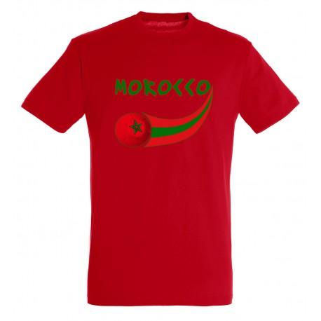 MORRD-M Morocco Soccer T-Shirt for Men - Red, Medium