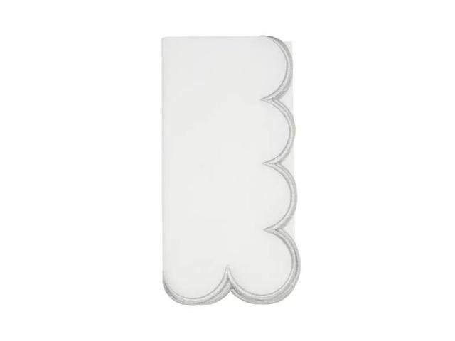 8123.S20S 20 in. Scalloped Hem Napkin&#44; Silver - Set of 4