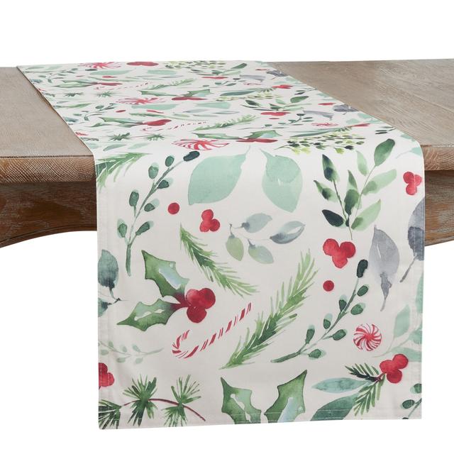 2121.M1654B 16 x 54 in. Oblong Christmas Foliage & Candy Canes Table Runner