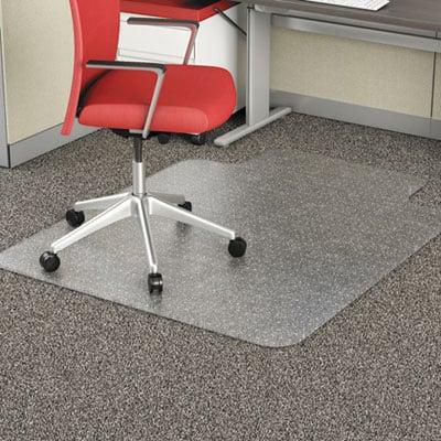 ALE 36 x 48 in. Studded Chair Mat for Flat Pile Carpet with Lip, Clear