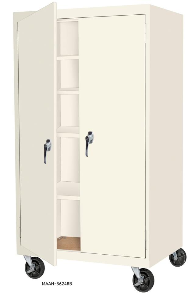 Mobile Cabinets with 4 Adjustable Shelves - Why Not Pink, 36 x 18 x 66 in.