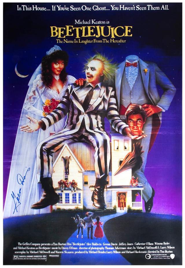 DAVPST504 27 x 40 in. Geena Davis Signed Beetlejuice Movie Poster - Full Size
