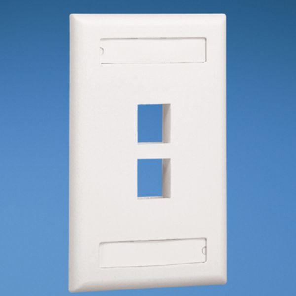 Vertical 1-Gang 2-Port Box Flush Mount NetKey Faceplate&#44; White